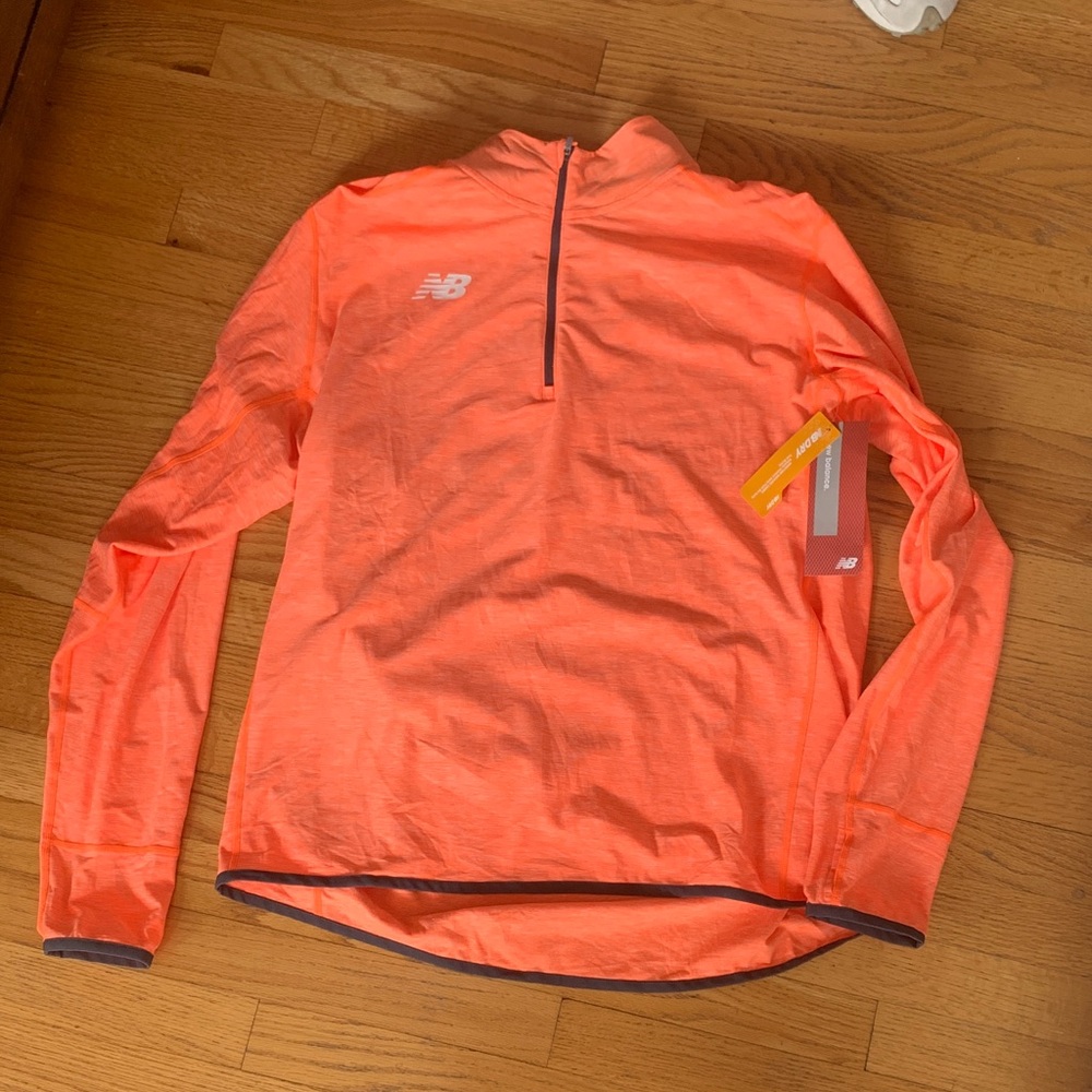 New Balance Vibrant Orange Half-Zip Pullover